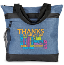 Thanks for All You Do Word Cloud Zip Tote Bag