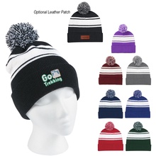 Personalized Two-Tone Knit Pom Beanie With Cuff