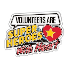 Volunteers Are Superheroes With Heart Lapel Pins
