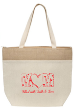 Jute & Recycled Mother's Day Cotton Cooler Tote Gift