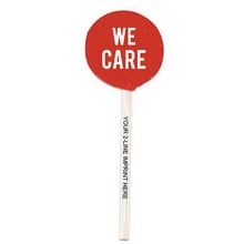 We Care Lollipops with Imprinted Sticks