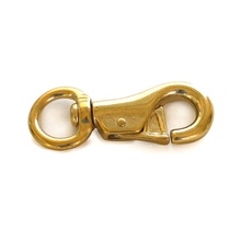 Bull Snap Hook, Brass, Round Eye, Swivel
