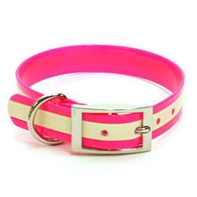 Dura-Lon Glow Dog Collar, Standard, Hot Pink, 1" Wide