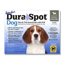Happy Jack, DuraSpot Dog Flea & Tick Insecticide with IGR, 1.5 mL, 3 Pack (3 Month Supply)