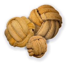 Huggle-Hide® Natural Leather Ball Dog Toy