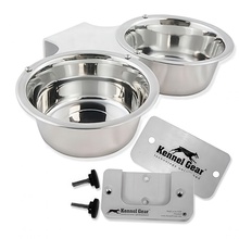 Kennel Gear, Bowl System, Stainless Steel Yoke, 2 Quart Double