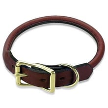 Mendota, Rolled Standard Dog Collar, Chestnut