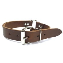 NBS Leather Dog Collar, Center Ring, 1" Wide