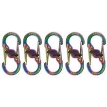 Nite Ize, S-Biner MicroLock Stainless Steel, 5 Pack, Spectrum