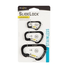 Nite Ize, SlideLock Carabiner Stainless Steel Combo, 3 Pack, Black