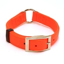Nylon Dog Collar, Center Ring, 3/4" Wide, Orange