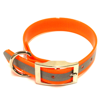 SunGlo Standard Dog Collar, Reflective, Orange, 1" Wide