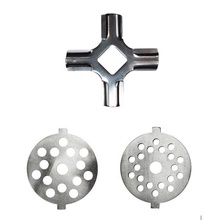 Univen Meat Grinder Blade and Disc Plate Set Compatible with KitchenAid FGA Food Grinder Attachment