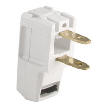 BP2600-6W-L Two Wire Angled Super Plug White