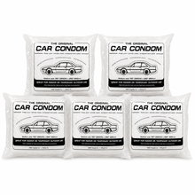 Car Condom 5 Pack Disposable Clear Plastic Car Cover with Elastic Band Medium Size 21.7' x 12.5'