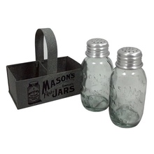 Colonial Tin Works 860385T Mason Jar Salt and Pepper Caddy