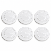 Mian White Plastic Lids fits Luminarc Working Glass 6 Pack