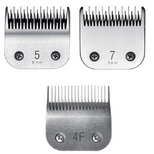 Miaco Size 4f, 5 & 7 Detachable Animal Clipper Blade Set fits Andis AG, AGC and Oster A5