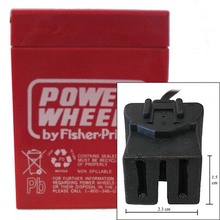 Power Wheels Battery, 6 Volt, Type A Connector