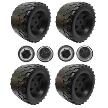 Power Wheels Four B7659-2459 Wheels and Four Push Nut Retainer Caps fits Jeep Wrangler