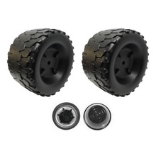 Power Wheels Two B7659-2459 Wheels and Two Push Nut Retainer Caps fits Jeep Wrangler