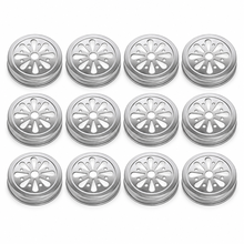 Sunshine Mason Co. Daisy Flower Cut Mason Jar Lids 12 Pieces, Silver
