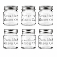 Sunshine Mason Co. Mini Mason Jar Vintage Farmhouse Shot Glasses with Metal Lid 2 Ounces, 6 Pieces