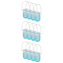 Sunshine Mason Co. Pint Sized Vintage Blue Glass Mason Jars with Hanger Handles Set of 12