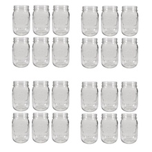 Sunshine Mason Co. Mason Jar Drinking Glass Pint Size (16 ounce, 473 mL) Regular Mouth 24 Pieces
