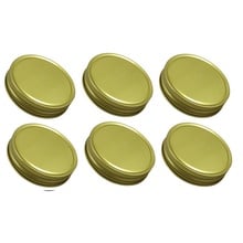 Sunshine Mason Co. One Piece Mason Jars Lids 6 Pieces, Gold