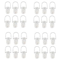 Sunshine Mason Co. Pint Glass Mason Jars with Hangers and LED Fairy Lights Set of 24