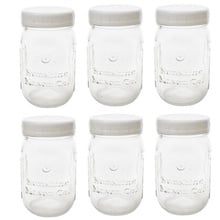 Sunshine Mason Co. Mini Mason Jar Shot Glasses with Metal Lid 2 oz and Dessert Spoons