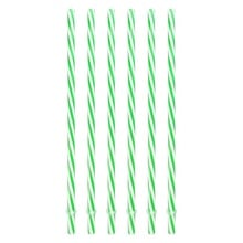 Sunshine Mason Co. Plastic Reusable Drinking Straws 6 Pieces, Green Stripe