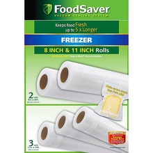Tilia 5-pack Foodsaver Rolls, 3 X 11" Rolls and 2 X 8" Rolls