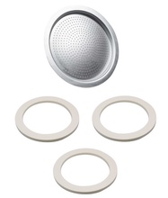 Univen 2.25" (57mm) Espresso Filter and Gasket Seals Compatible with Bialetti 3 Cup Aluminum Espresso Makers