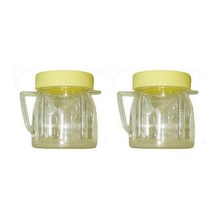 Univen 8 Oz Mini Blender Jars With Lid for Oster & Osterizer Blenders 2 Pack