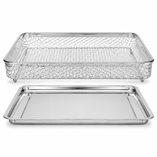 Univen Stainless Steel Upgraded Baking Tray Pan and Air Fryer Basket Compatible with Cuisinart Airfryer TOA-26 TOA-28