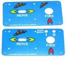 Galaga Cocktail Control Panel Overlay Set