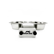 Kennel Gear, 1 Pint Double Stainless Steel Bowl with Aluminum Yoke and .75" Bar Mount System