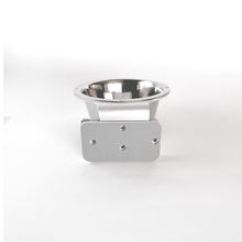 Kennel Gear, 1 Pint Stainless Steel Bowl with Aluminum Yoke, .5" Surface Mount and Adhesive Backing
