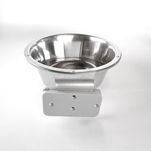 Kennel Gear, 1 Quart Stainless Steel Bowl with Aluminum Yoke, .5" Surface Mount and Adhesive Backing
