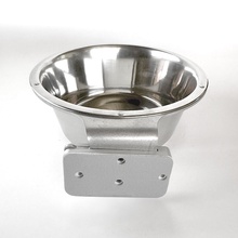 Kennel Gear, 2 Quart Stainless Steel Bowl with Aluminum Yoke, .5" Surface Mount and Adhesive Backing
