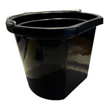 20 Quart Flat-Back Plastic Bucket, Black