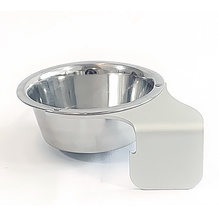 Kennel Gear, 1 Pint Stainless Steel Bowl with Left Hinged Aluminum Crate Yoke