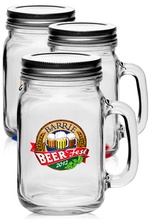 Custom 16 oz. Glass Mason Jars with Lids