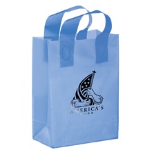 Color Frosted 8" x 4" x 11" Logo Shopper Bags
