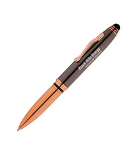 Crowne Triple Function Copper Lighted Pen with Stylus