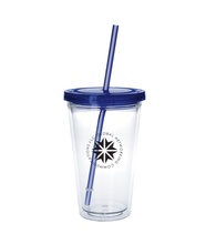 18 oz. Clear Tumbler with Colored Lid