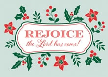 Classic Rejoice Holiday Greeting Card