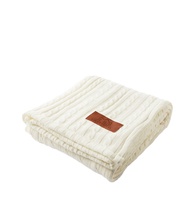 Leeman Cable Knit Sherpa Throw